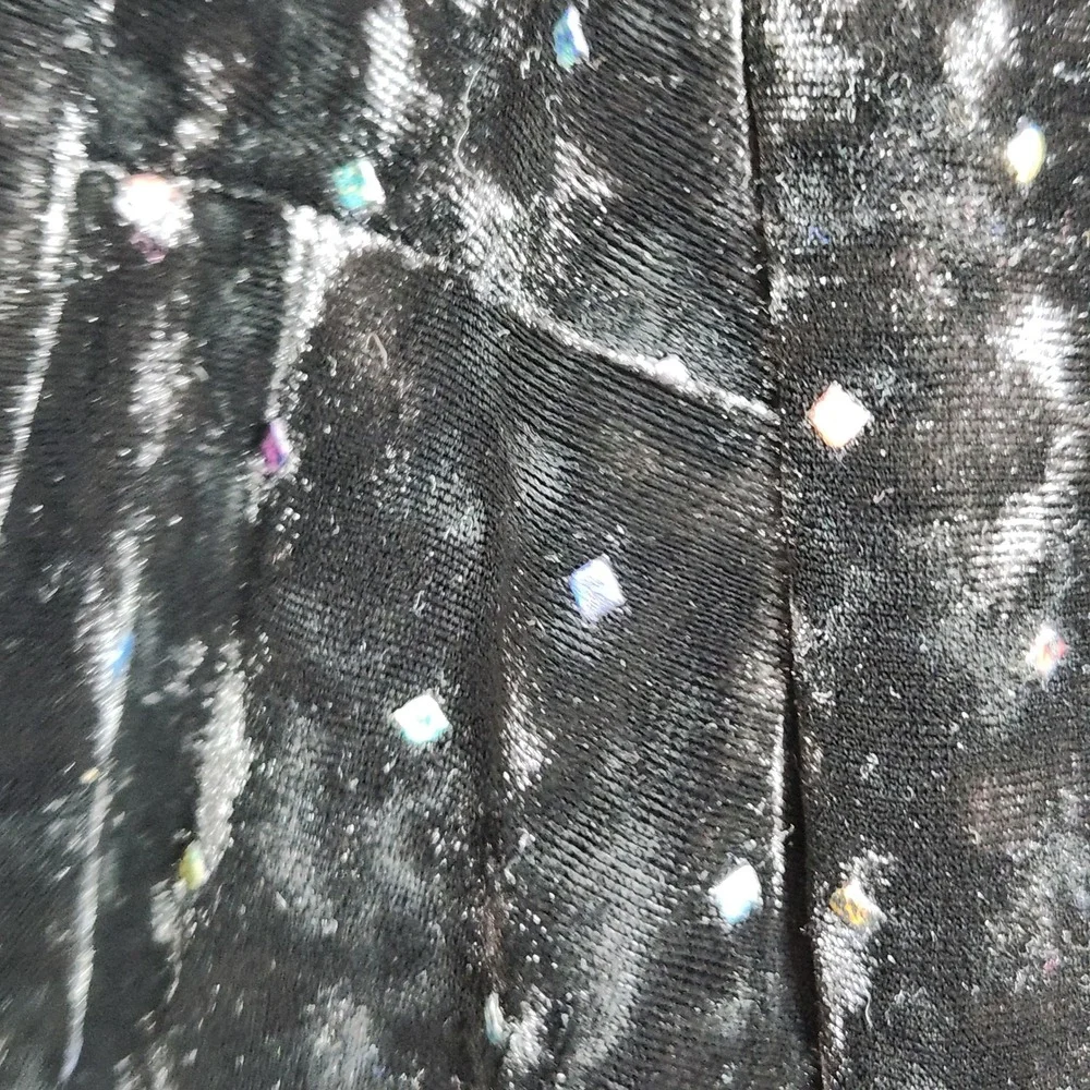 Topshop Velvet Mini Dress Womens 4 Black Rainbow Studded Open Back Party Club